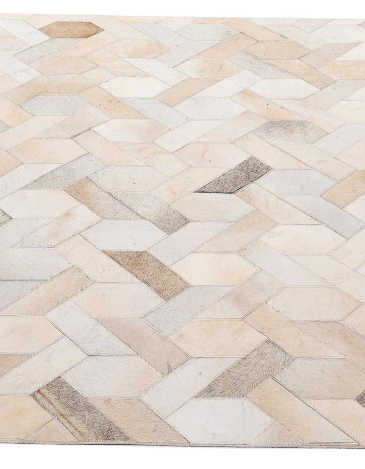 Detail image of  5' 1 x 7' 11 Cowhide - Patchwork Rug