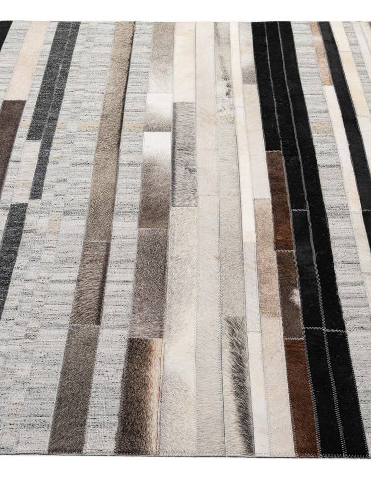 Detail image of  5' 1 x 8' 1 Cowhide - Patchwork Rug