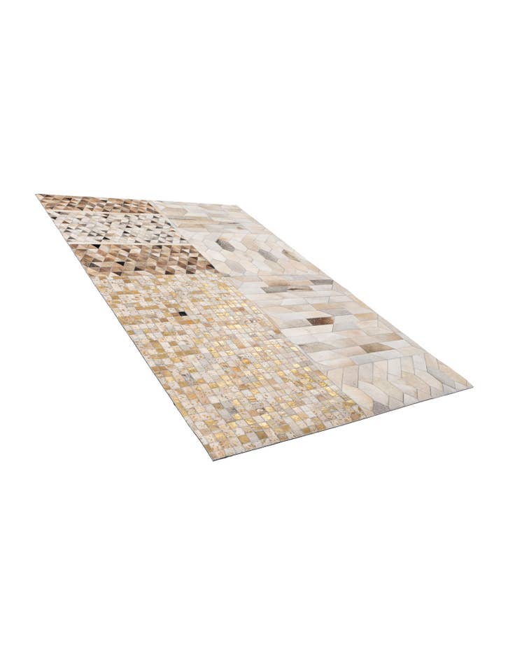 Detail image of  5' 2 x 8' Cowhide - Patchwork Rug