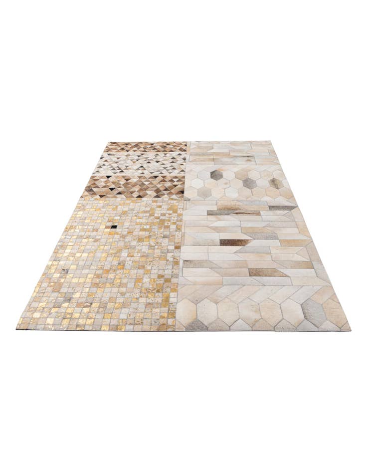 Detail image of  5' 2 x 8' Cowhide - Patchwork Rug