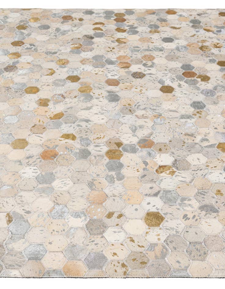 Detail image of  5' 1 x 8' Cowhide - Patchwork Rug