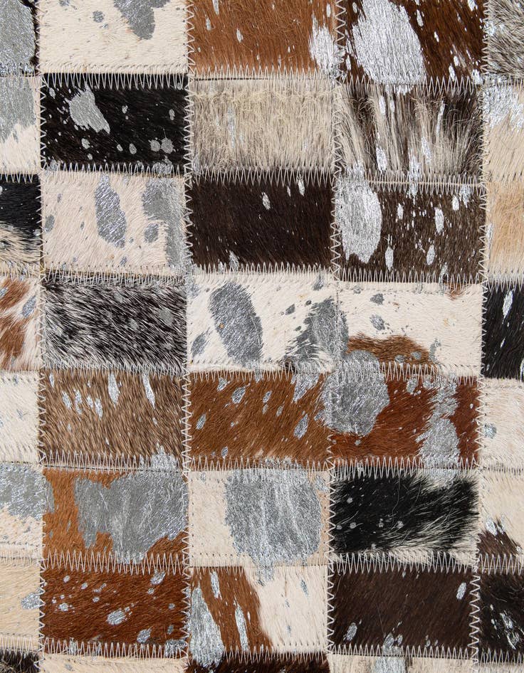 Detail image of  5' x 7' 11 Cowhide - Patchwork Rug