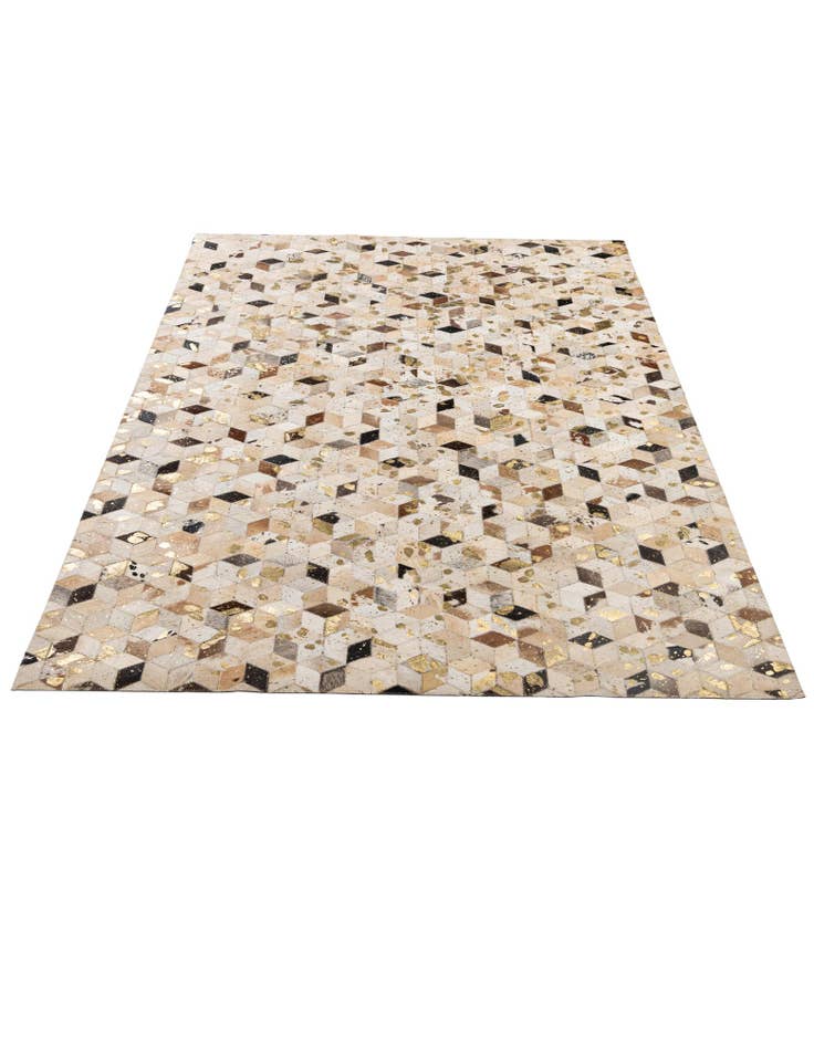 Detail image of  5' 3 x 8' Cowhide - Patchwork Rug