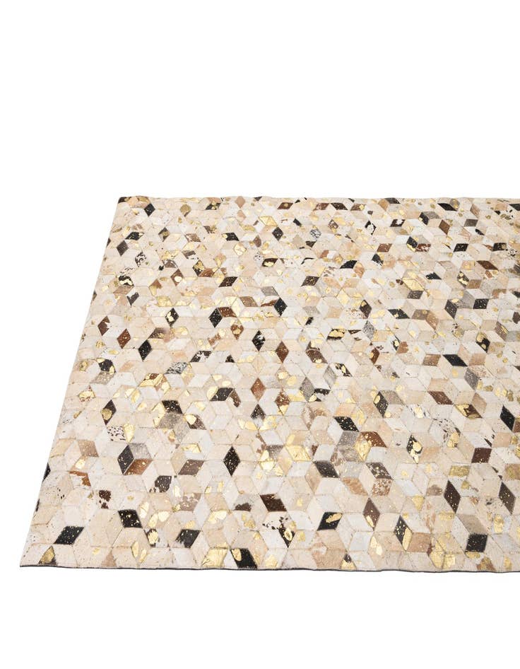 Detail image of  5' 3 x 8' Cowhide - Patchwork Rug