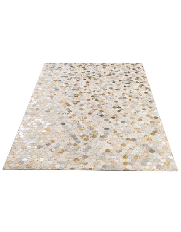 Detail image of  5' 2 x 8' 1 Cowhide - Patchwork Rug