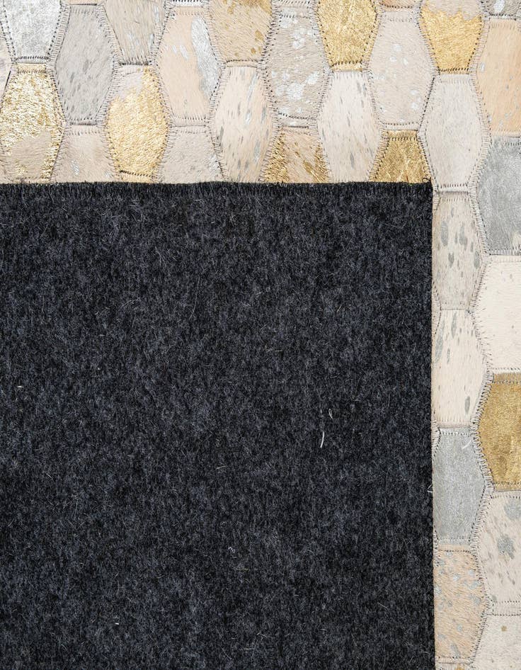 Detail image of  5' 2 x 8' 1 Cowhide - Patchwork Rug