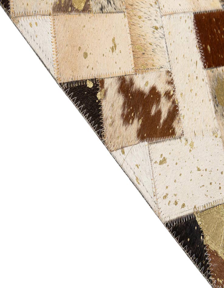 Detail image of  5' 1 x 7' 10 Cowhide - Patchwork Rug