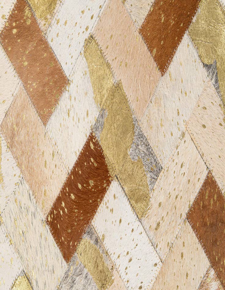 Detail image of  5' 1 x 7' 10 Cowhide - Patchwork Rug
