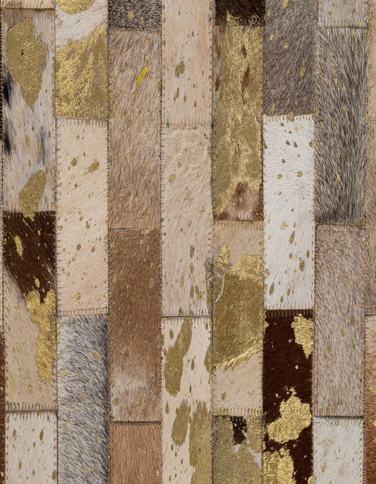 Detail image of  5' x 7' 11 Cowhide - Patchwork Rug