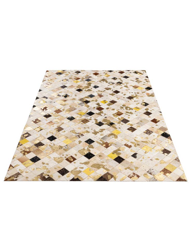 Detail image of  5' x 7' 9 Cowhide - Patchwork Rug