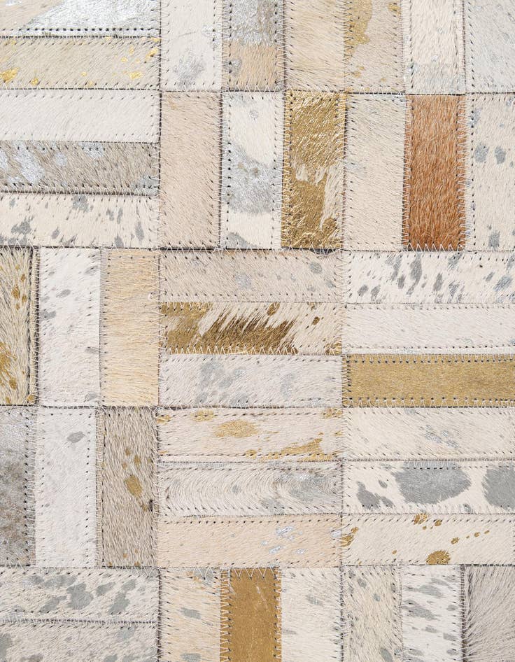 Detail image of  5' x 8' Cowhide - Patchwork Rug