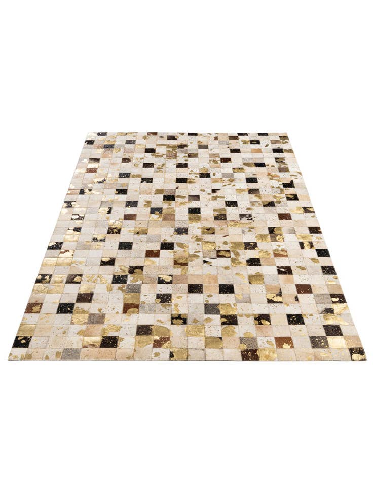 Detail image of  5' 1 x 8' Cowhide - Patchwork Rug