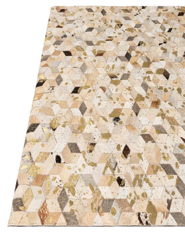 Detail image of  5' 3 x 8' 1 Cowhide - Patchwork Rug