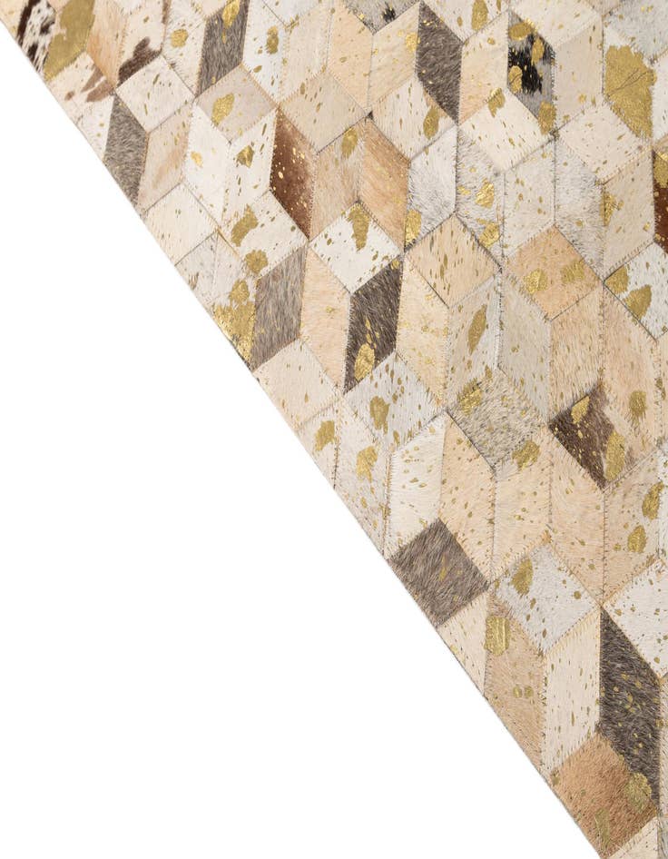 Detail image of  5' 3 x 8' 1 Cowhide - Patchwork Rug