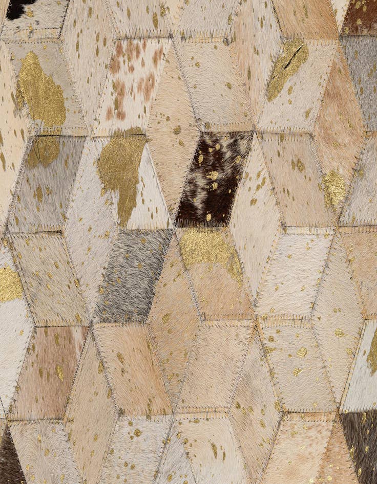 Detail image of  5' 3 x 8' 1 Cowhide - Patchwork Rug
