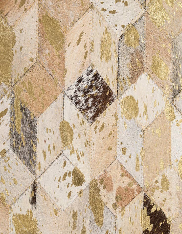 Detail image of  5' 3 x 8' 1 Cowhide - Patchwork Rug