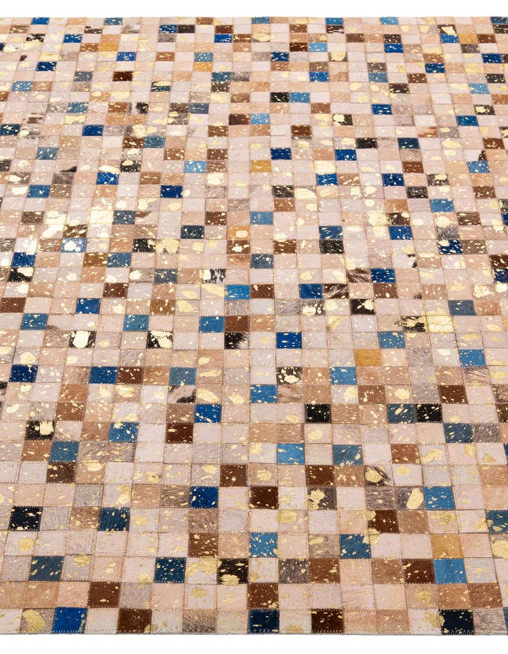 Detail image of  5' 1 x 7' 11 Cowhide - Patchwork Rug