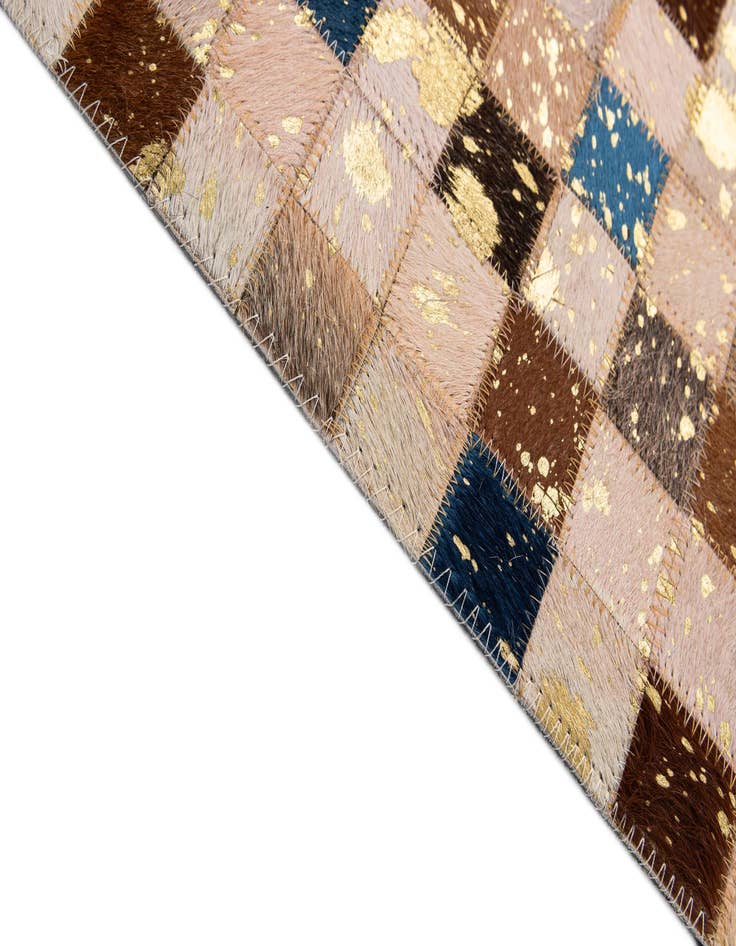 Detail image of  5' 1 x 7' 11 Cowhide - Patchwork Rug