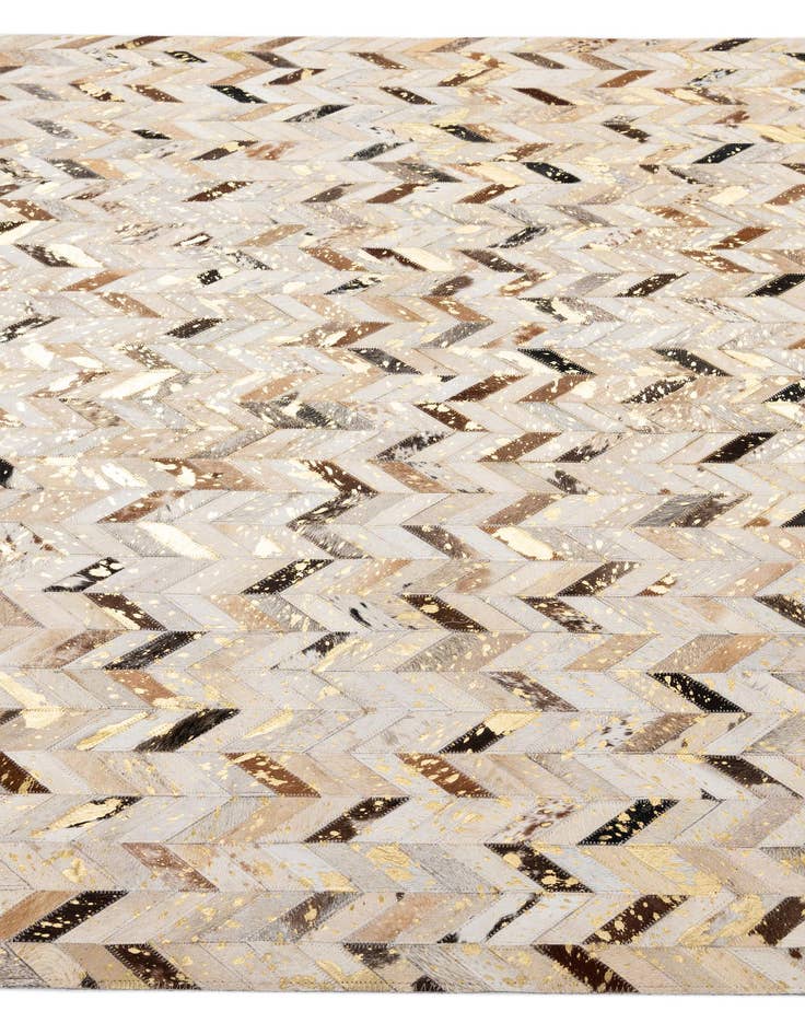 Detail image of  5' 2 x 7' 11 Cowhide - Patchwork Rug