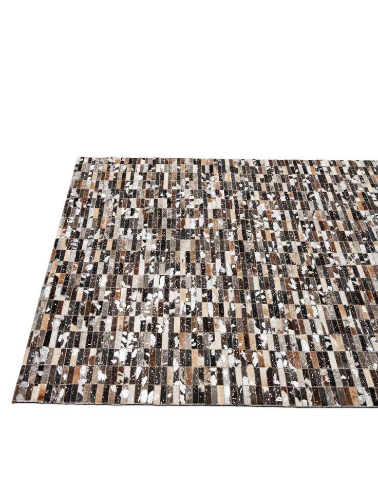 Detail image of  5' 2 x 7' 11 Cowhide - Patchwork Rug