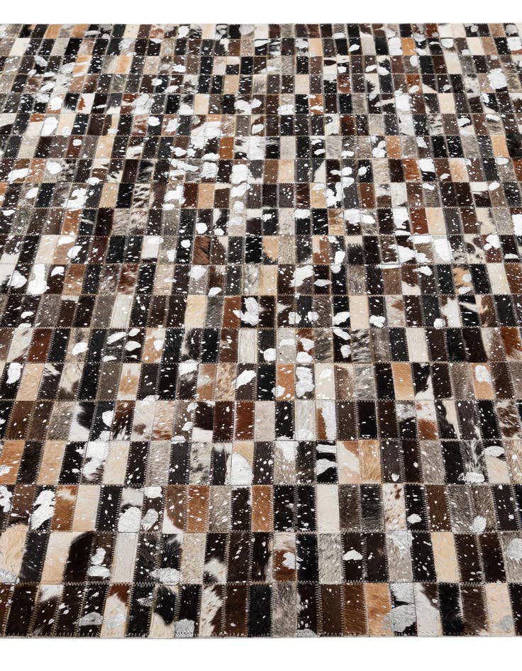 Detail image of  5' 2 x 7' 11 Cowhide - Patchwork Rug