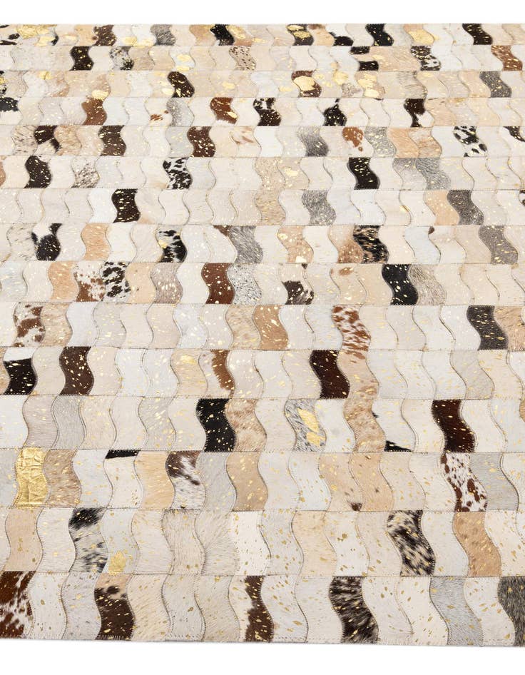 Detail image of  5' 1 x 7' 11 Cowhide - Patchwork Rug