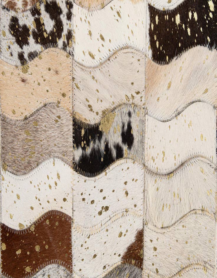 Detail image of  5' 1 x 7' 11 Cowhide - Patchwork Rug