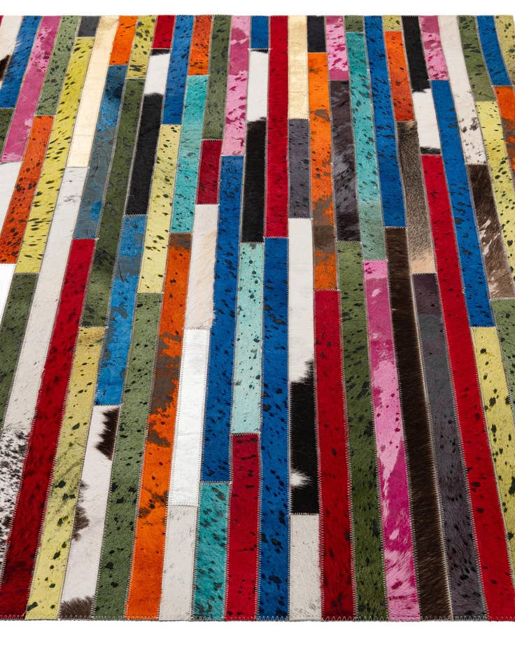 Detail image of  5' 1 x 8' 2 Cowhide - Patchwork Rug