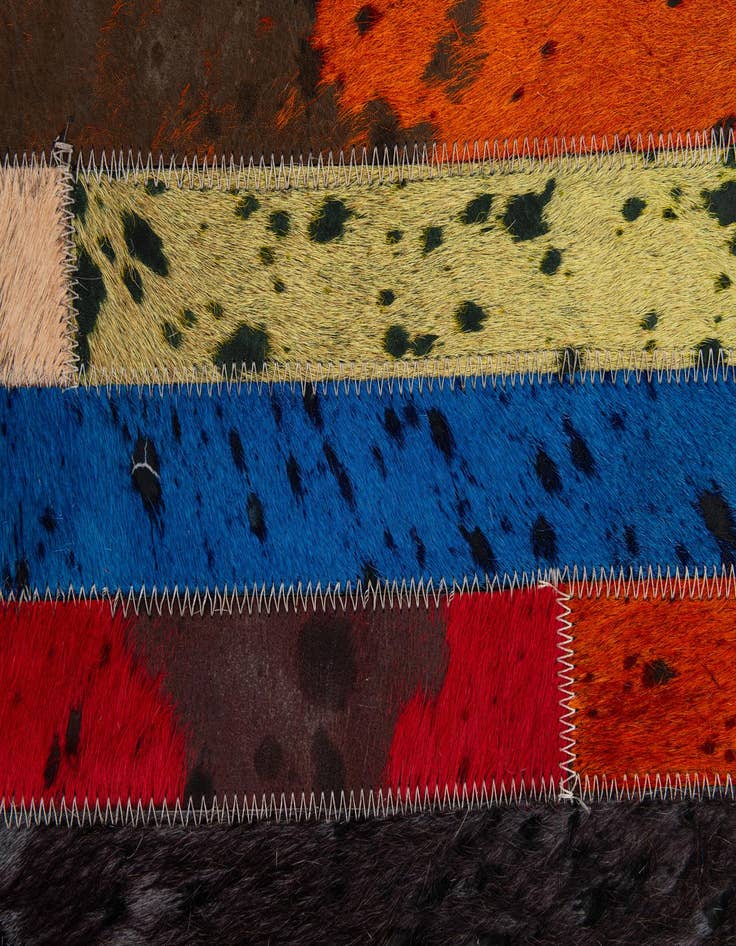 Detail image of  5' 1 x 8' 2 Cowhide - Patchwork Rug