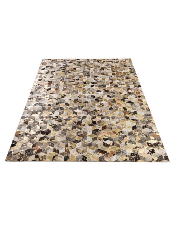 Detail image of  5' 1 x 8' 1 Cowhide - Patchwork Rug