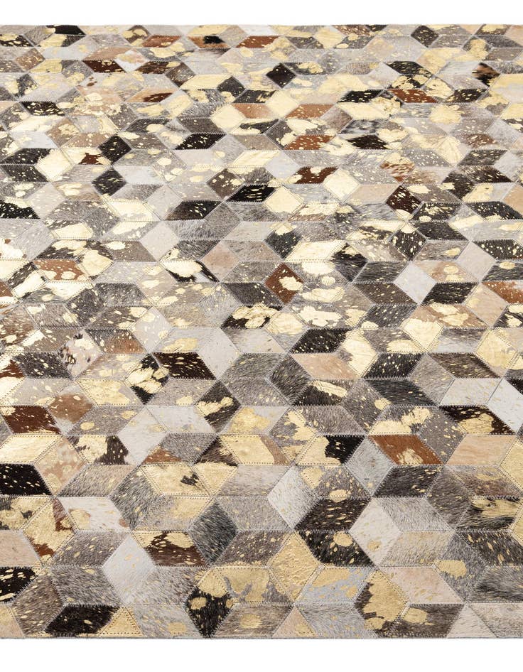 Detail image of  5' 1 x 8' 1 Cowhide - Patchwork Rug