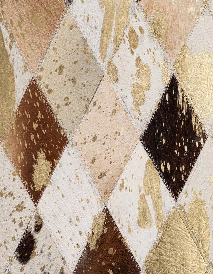Detail image of  5' 1 x 7' 9 Cowhide - Patchwork Rug