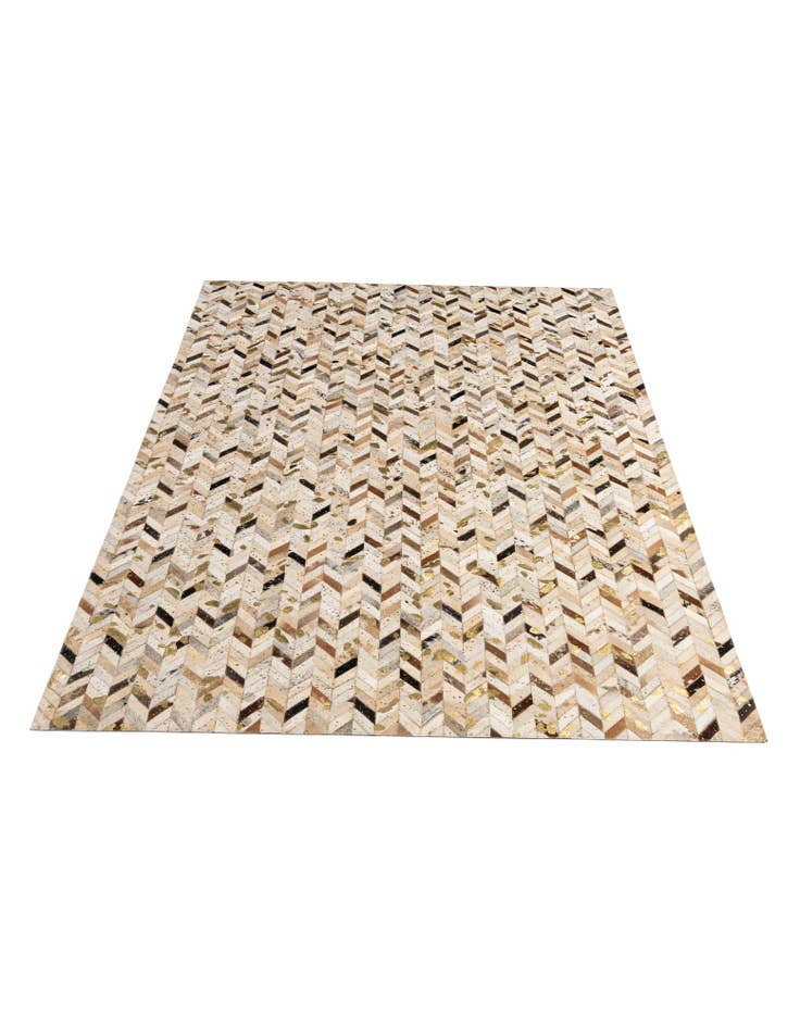 Detail image of  5' 2 x 8' Cowhide - Patchwork Rug