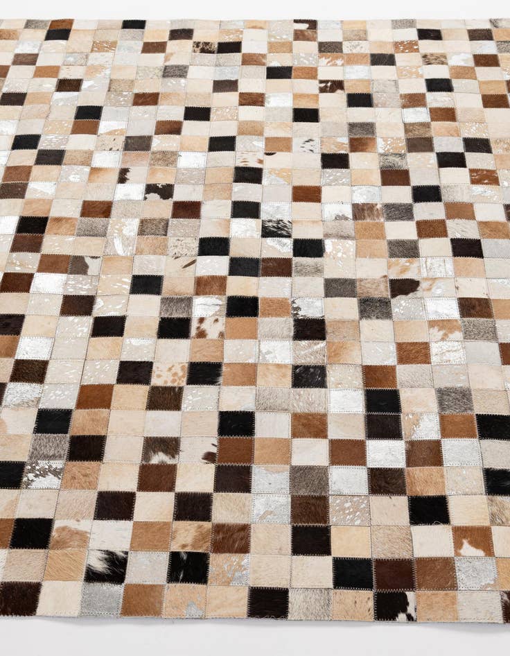 Detail image of  5' 1 x 7' 11 Cowhide - Patchwork Rug