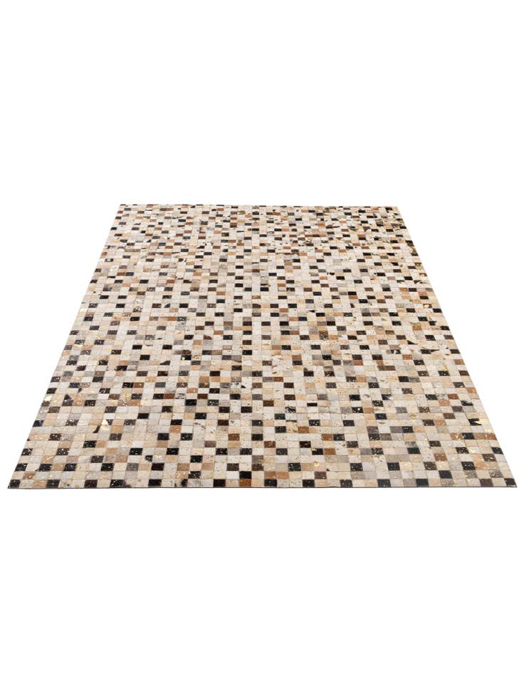 Detail image of  5' 2 x 7' 11 Cowhide - Patchwork Rug