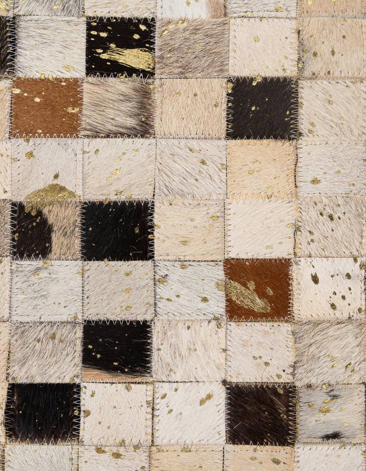 Detail image of  5' 2 x 7' 11 Cowhide - Patchwork Rug