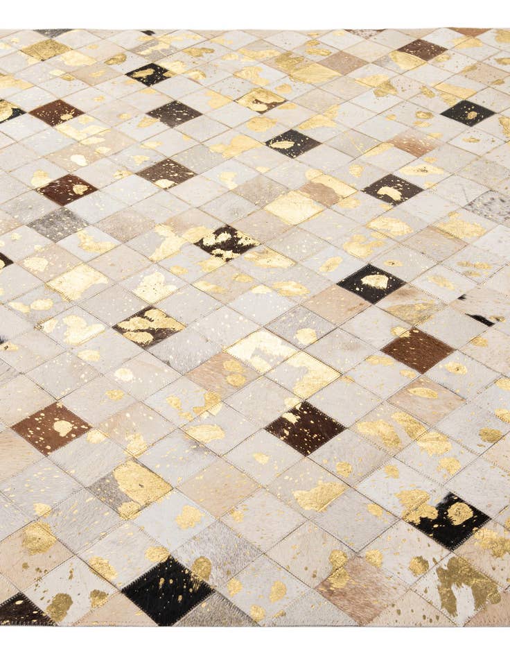 Detail image of  5' 2 x 7' 10 Cowhide - Patchwork Rug