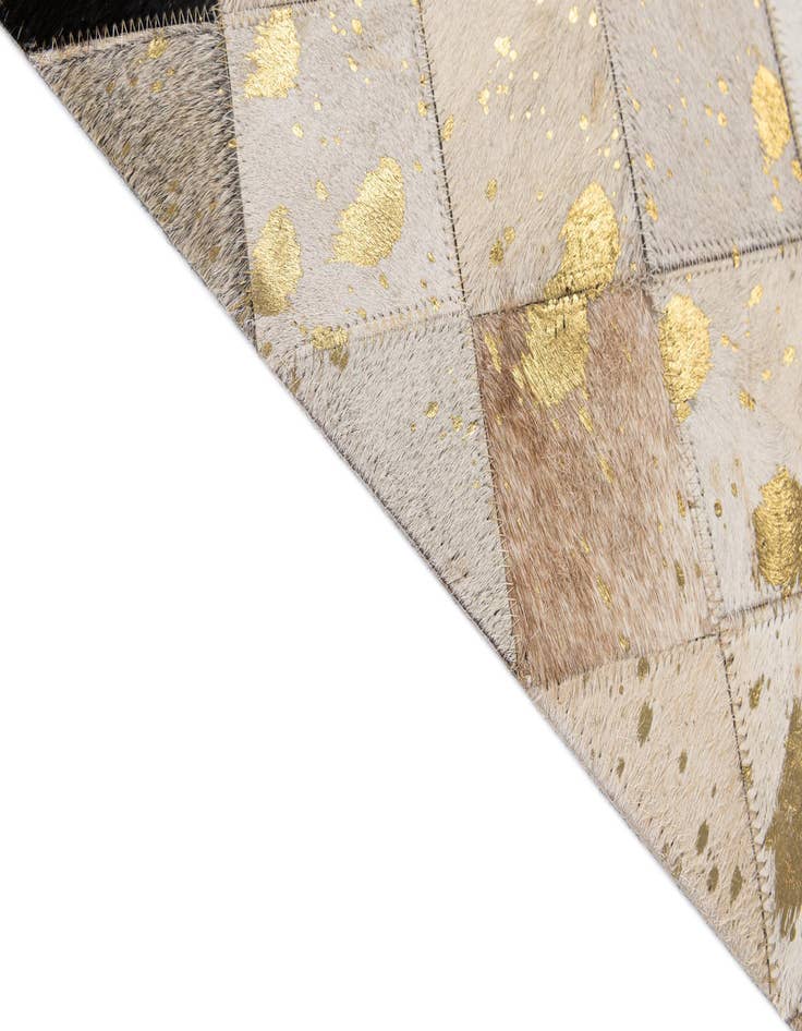 Detail image of  5' 2 x 7' 10 Cowhide - Patchwork Rug