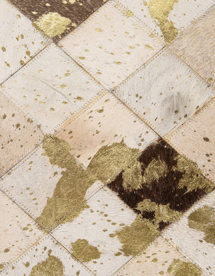 Detail image of  5' 2 x 7' 10 Cowhide - Patchwork Rug