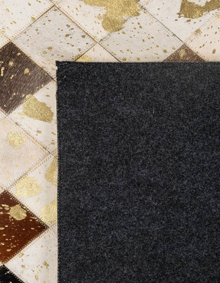 Detail image of  5' 2 x 7' 10 Cowhide - Patchwork Rug