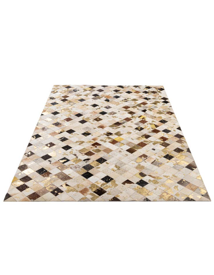 Detail image of  5' 1 x 8' Cowhide - Patchwork Rug