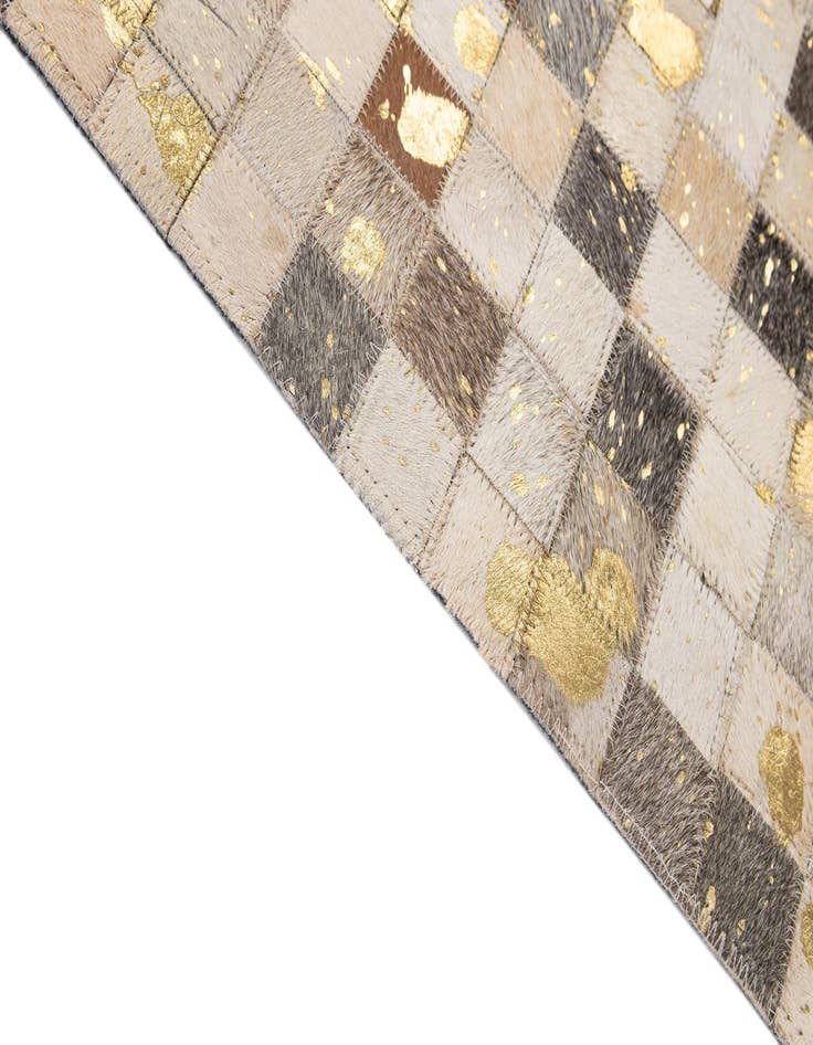 Detail image of  5' 1 x 7' 10 Cowhide - Patchwork Rug