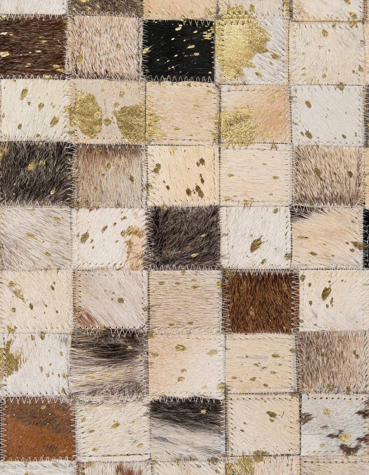 Detail image of  5' 1 x 7' 10 Cowhide - Patchwork Rug