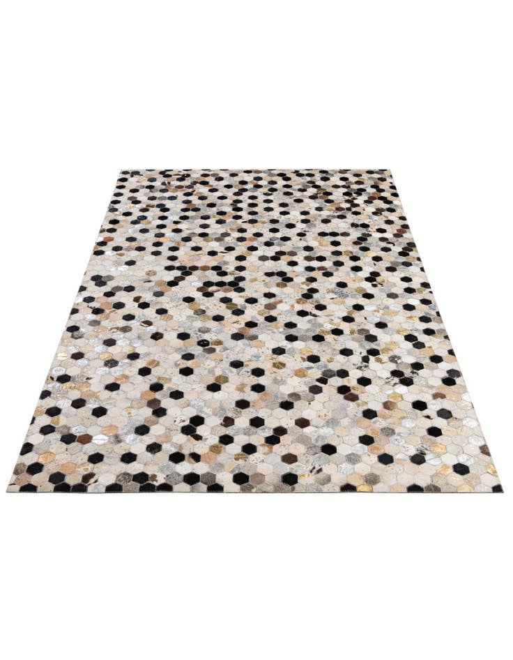 Detail image of  4' 11 x 7' 9 Cowhide - Patchwork Rug