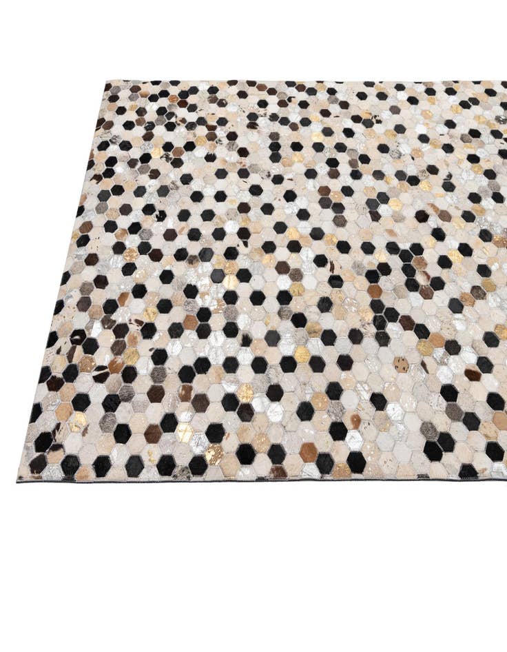 Detail image of  4' 11 x 7' 9 Cowhide - Patchwork Rug