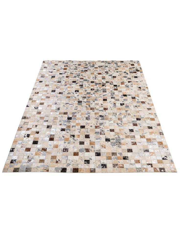 Detail image of  5' 2 x 7' 11 Cowhide - Patchwork Rug