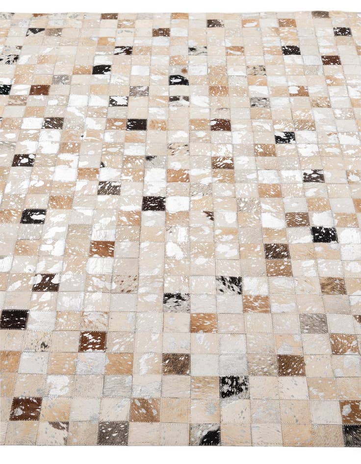 Detail image of  5' 2 x 7' 11 Cowhide - Patchwork Rug