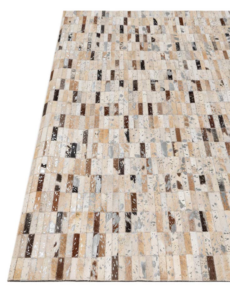 Detail image of  5' 2 x 7' 10 Cowhide - Patchwork Rug