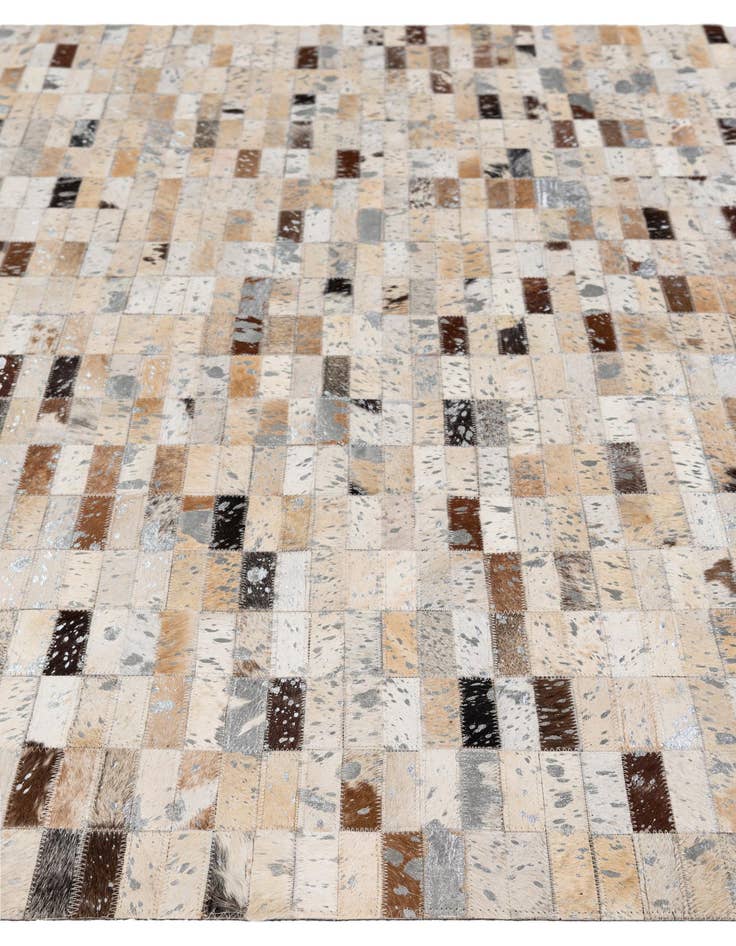 Detail image of  5' 2 x 7' 10 Cowhide - Patchwork Rug