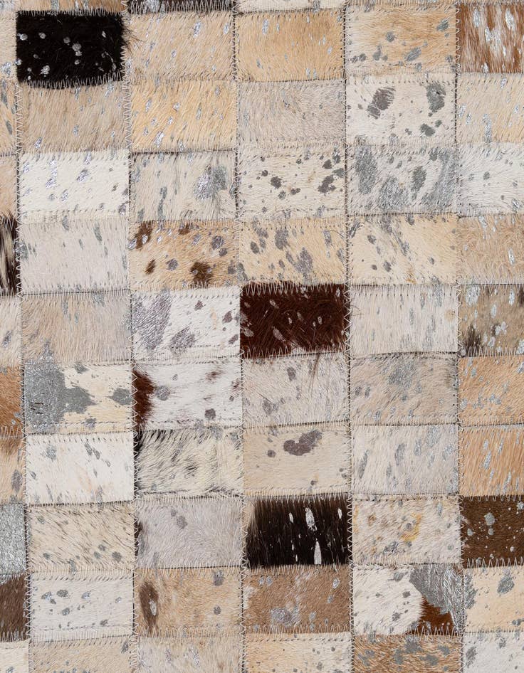 Detail image of  5' 2 x 7' 10 Cowhide - Patchwork Rug